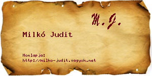 Milkó Judit névjegykártya